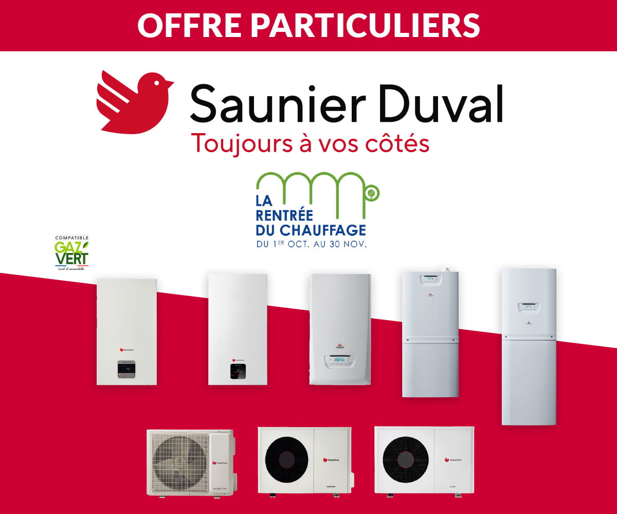 Jusqu'à 150 € TTC Saunier Duval GRDF La rentrée du chauffage 2025 Jusqu'à 150 € TTC Saunier Duval GRDF La rentrée du chauffage 2025